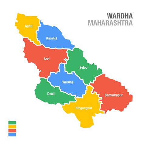 Wardha District map vector illustration. Wardha Maharashtra. 32403016 Vector Art at Vecteezy