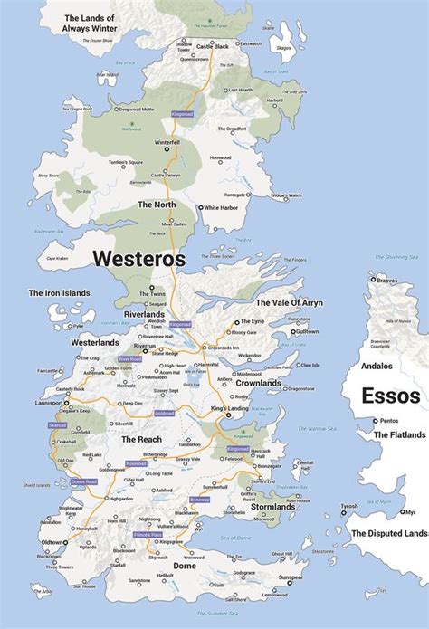 Beautiful Game of Thrones Maps of Westeros & the Known World : The Art of Travel: Wander ...