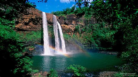 HD wallpaper: Wailua Falls, Kauai, Hawaii, Waterfalls | Wallpaper Flare