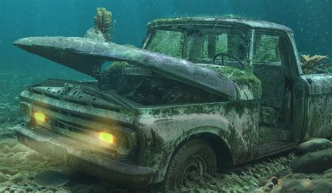 Underwater Cars on Behance | Underwater, American classic cars, Abandoned cars