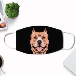 Pit Bull Face Mask Washable Reusable Sublimation Printed | Etsy