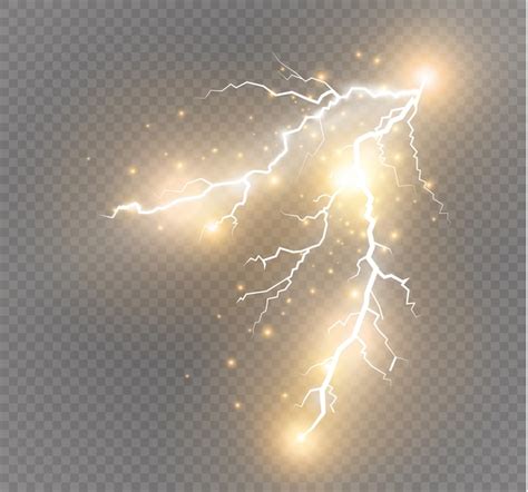 Premium Vector | Set of lightnings illustration