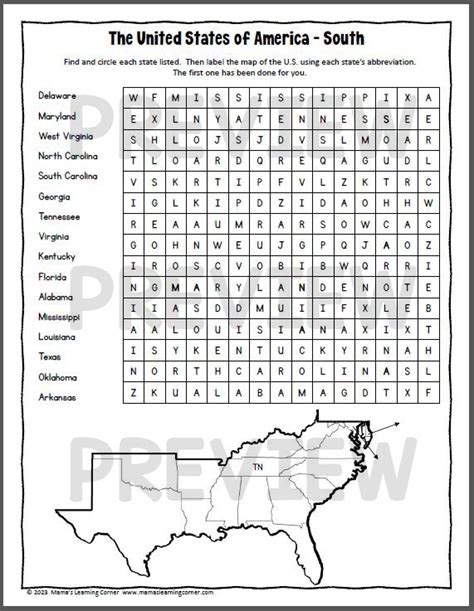 United States Word Search Puzzles - Made By Teachers