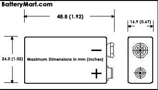 Dimensions Of A 9v Battery