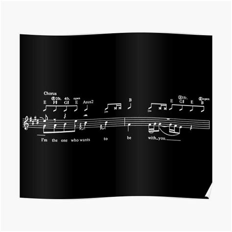 "To Be With You - Mr Big - sheet music - white font" Poster for Sale by ...