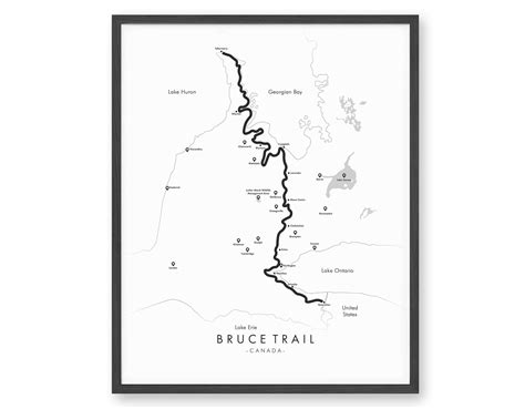 Bruce Trail Map Bruce Trail Poster Hiking Canada Poster | Etsy