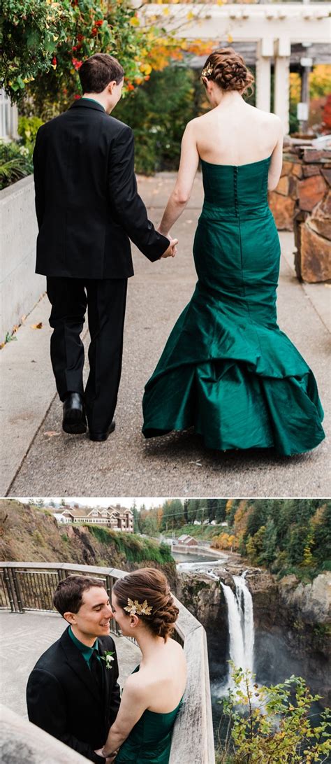 Intimate Autumn Salish Lodge Wedding | Amy Galbraith Blog | Mountain wedding photos, Perfectly ...