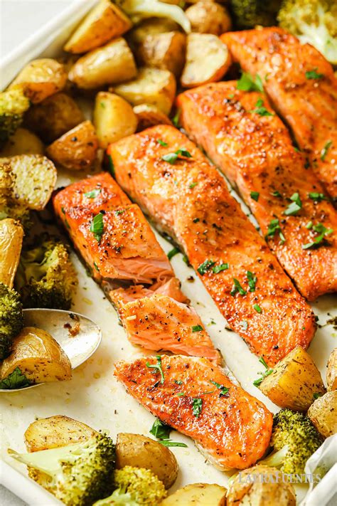 Cajun Baked Salmon & Potatoes | Laura Fuentes