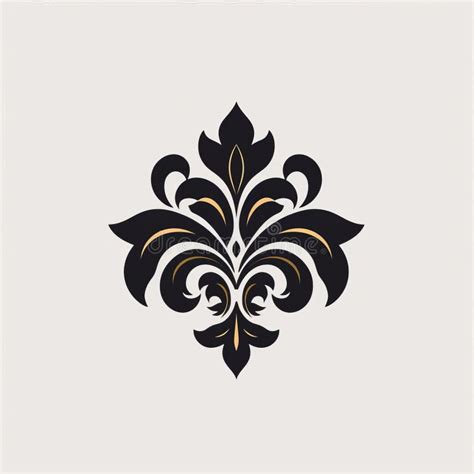 Luxury Black and Gold Damask Logo Design Stock Illustration - Illustration of compositions, logo ...