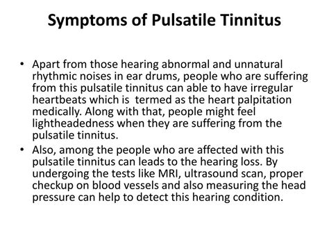 PPT - All about the Pulsatile Tinnitus: Causes, Symptoms, and Treatment ...