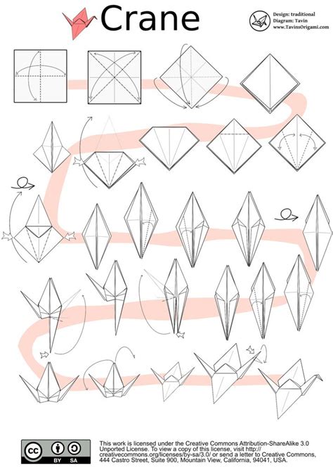 Origami Crane Diagram | Origami crane, Origami easy, Origami instructions