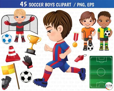 Soccer Boys Clipart, Soccer Player, Football Clipart, Soccer Clipart ...