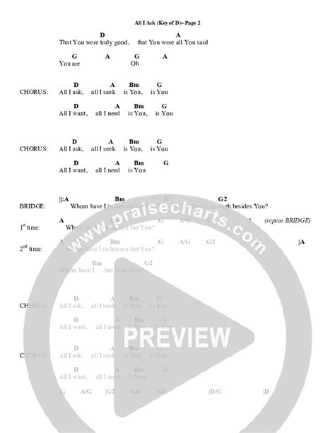 All I Ask Chords PDF (Meredith Andrews) - PraiseCharts