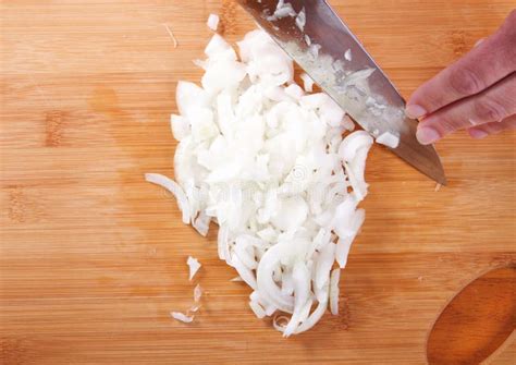 Dicing Onions on a Cutting Board Stock Photo - Image of dicing, diced: 107443380