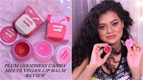 PLUM GOODNESS CANDY MELTS VEGAN LIP BALM REVIEW - YouTube