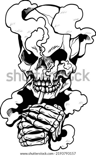 Devil Skeleton Smoking Cigarette Tattoo Stock Vector (Royalty Free ...