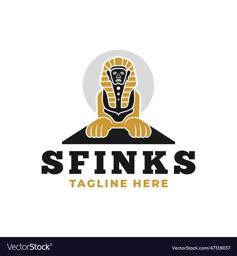 Egyptian sphinx logo Royalty Free Vector Image