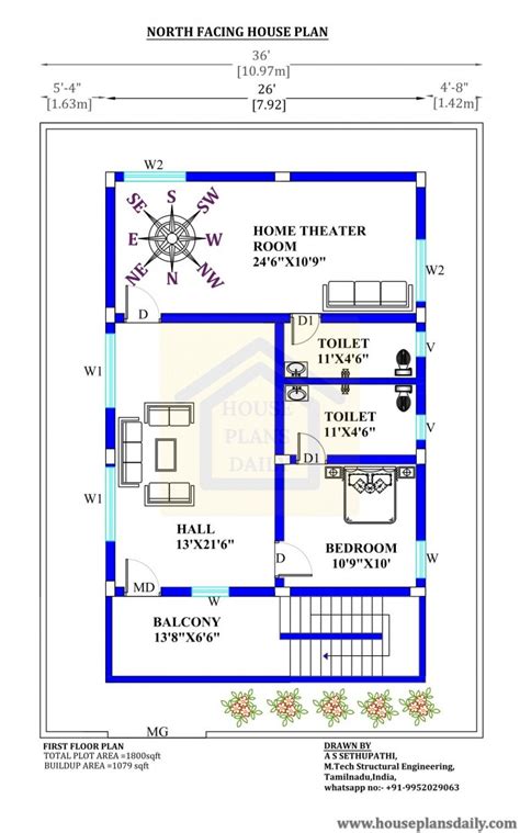 Bedroom House Plans Design: Modern 3BHK House Plan Indian, 42% OFF