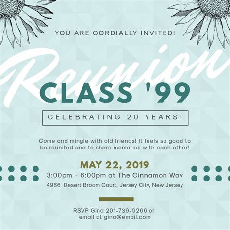 a flyer for class'99 celebrating 20 years