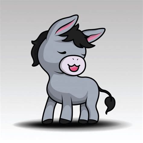 Ilustración de dibujos animados feliz burro Vector Premium | Premium Vector #Freepik #vector ...