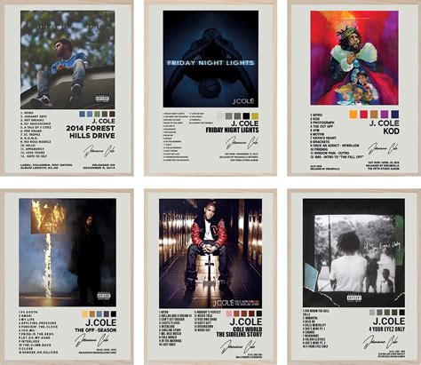 Buy J Cole Album Cover s Set 8x10 inch Music s 6 Album Cover HD Print Room Aesthetic Pictures ...