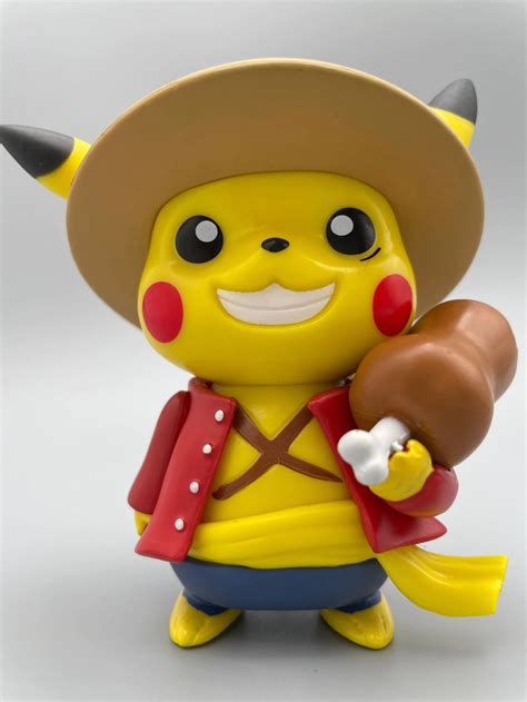 Mini Estátua Pikachu Monkey D.Luffy : Pokémon One Piece Anime Mangá ...