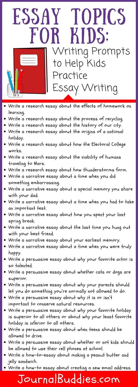 Essay Topics for Kids | Essay writing, Essay writing tips, Essay topics