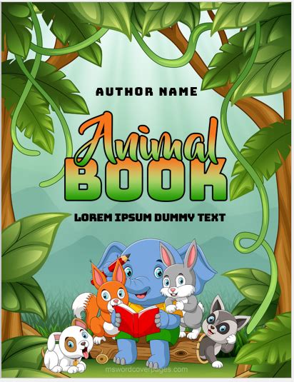 Animal Book Cover Page Templates | Download Edit & Print