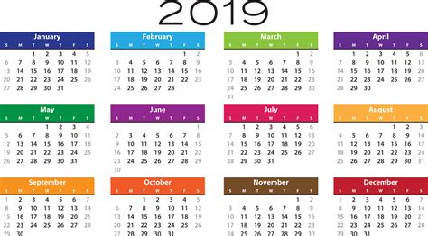 Agenda Kalender 2019 - Gratis vectorafbeelding op Pixabay