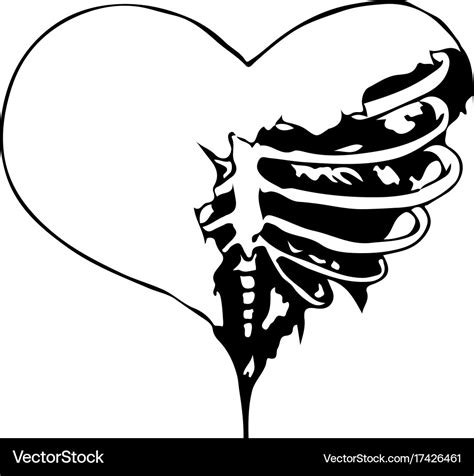 Abstract heart tribal tattoo design Royalty Free Vector