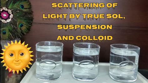 SCATTERING OF LIGHT BY TRUE SOLUTION, SUSPENSION AND COLLOIDS (class IX ...