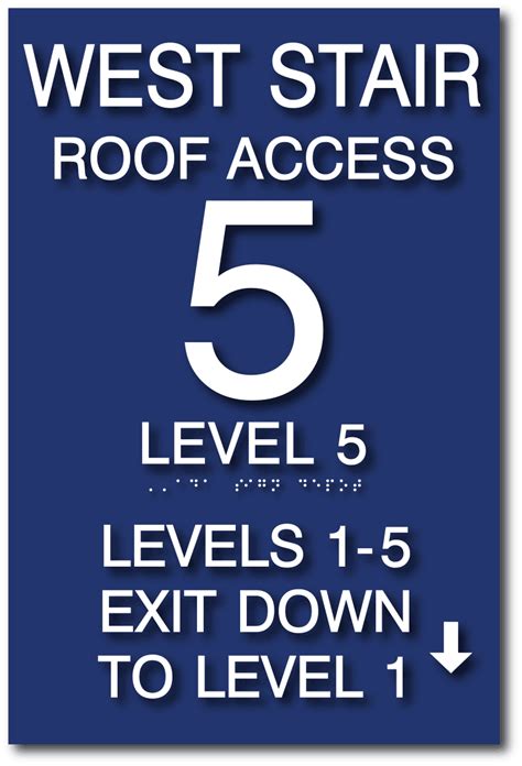 Floor Level Stairwell Signs - Tactile Text and Grade 2 Braille – ADA ...