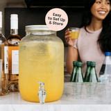 Estilo 1 Gallon Single Glass Beverage Drink Container Dispenser With Leak Free Spigot, Clear ...