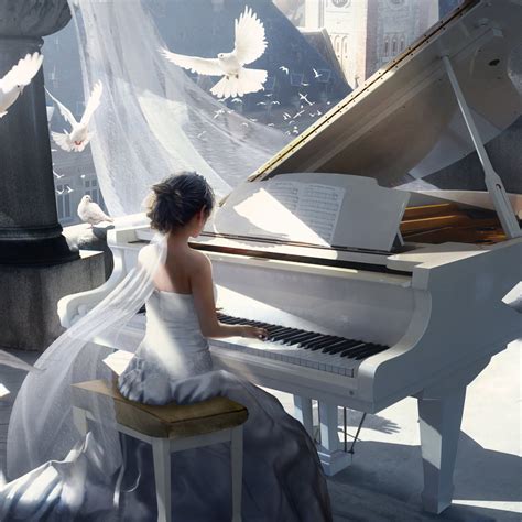 2048x2048 Girl Playing Piano Painting 4k Ipad Air ,HD 4k Wallpapers,Images,Backgrounds,Photos ...