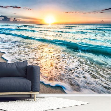 Cancun Beach Sunrise, Mexico Wallpaper | Wallsauce US