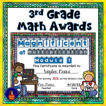 Math Awards 3rd Grade by Heather Mears | TPT