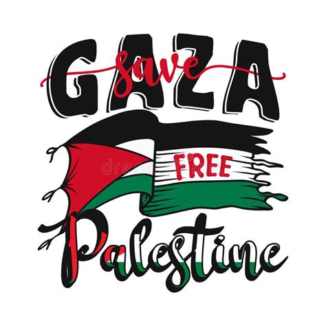 Save Gaza Free Palestine, Typography Motivational Quotes Stock Vector - Illustration of nation ...