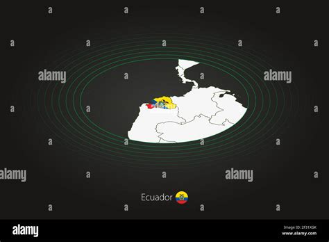 Ecuador map in dark color, oval map with neighboring countries. Vector ...