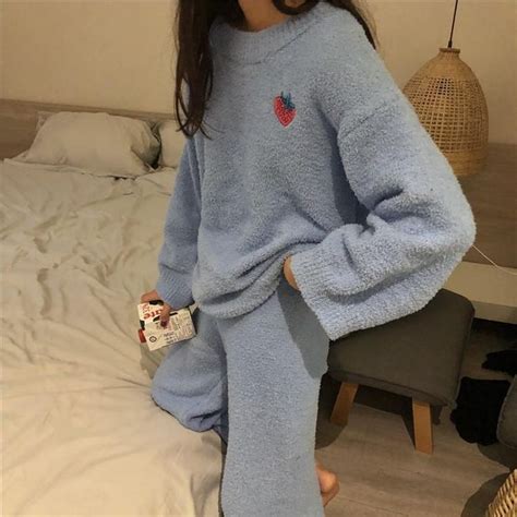 PLUSH COMFY CUTE EMBROIDERIES PAJAMA SUIT | Pajama set, Pajamas comfy ...