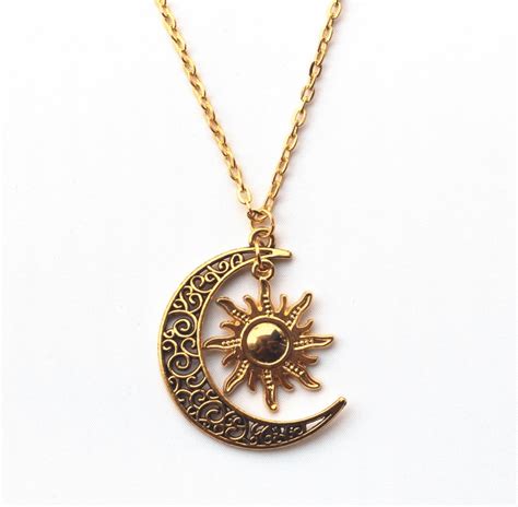 Gold Plated Sun & Moon Necklace | Jewelry, Cute jewelry, Fantasy jewelry