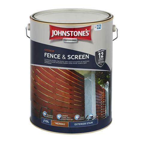 Johnstone's 10L Merbau Fence And Screen Oil Exterior Stain - Bunnings Australia