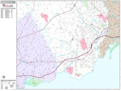 Fairfield Connecticut Wall Map (Premium Style) by MarketMAPS