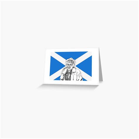 "Isa with Saltire - Sketched Still Game Character" Greeting Card for ...