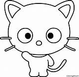 Simple Chococat Coloring Page  ColoringAll sketch template