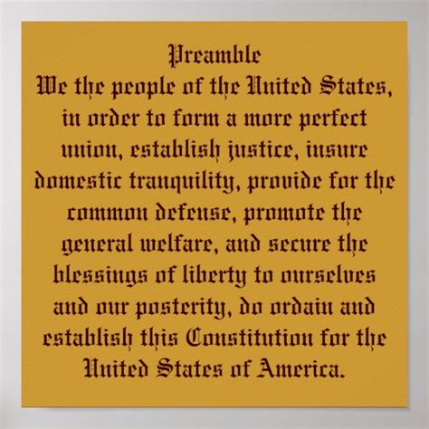 Preamble of the Constitution. Poster | Zazzle.com