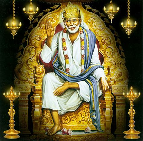 Shirdi Sai Baba Sitting on Throne - Poster - 6.25 x 6.25 inches - Unframed