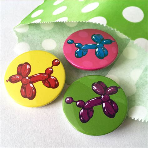 Balloon Dog Pin Badge Set By Woah there Pickle | notonthehighstreet.com