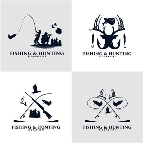 Set of Hunting and Fishing logo design 11223684 Vector Art at Vecteezy