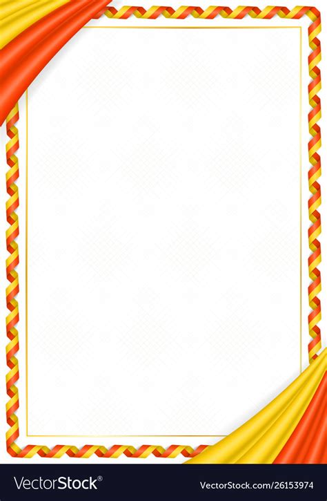 Border made with bhutan national colors Royalty Free Vector