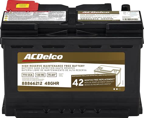 Amazon.com: ACDelco Gold 48GHR 42 Month Warranty High Reserve BCI Group 48 Battery : Automotive